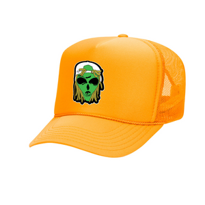 Gold  Urban Alien Face Trucker Hat