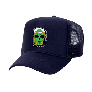 Black Urban Alien Face Trucker Hat
